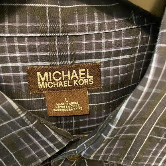 Mens Michael Kors Plaid Button Down Shirt LS L - Picture 6 of 7